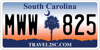 SC license plate MWW825