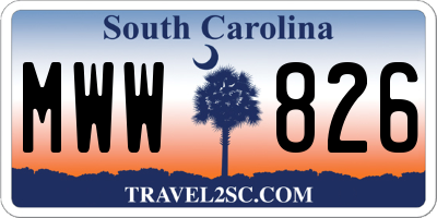 SC license plate MWW826