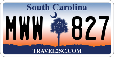 SC license plate MWW827