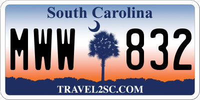 SC license plate MWW832