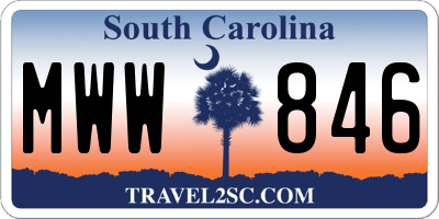 SC license plate MWW846