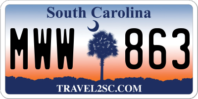 SC license plate MWW863