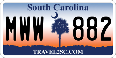 SC license plate MWW882