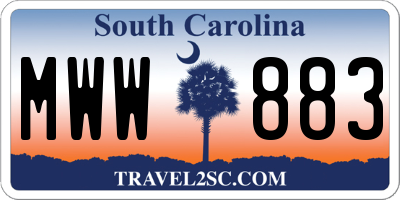 SC license plate MWW883