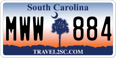 SC license plate MWW884