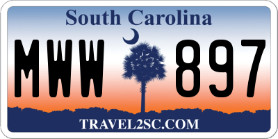 SC license plate MWW897