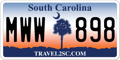 SC license plate MWW898