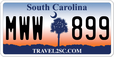 SC license plate MWW899