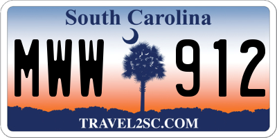 SC license plate MWW912