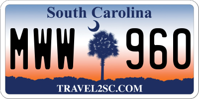 SC license plate MWW960