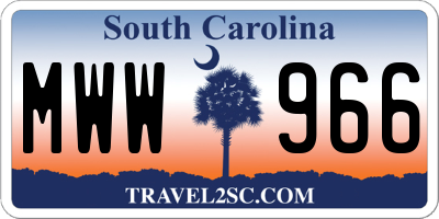 SC license plate MWW966