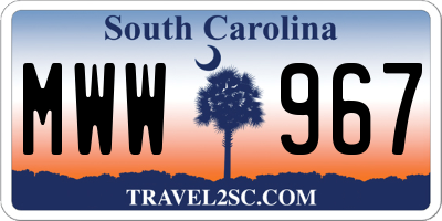 SC license plate MWW967