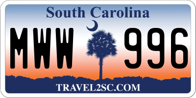 SC license plate MWW996