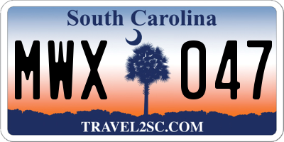 SC license plate MWX047