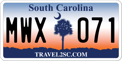 SC license plate MWX071
