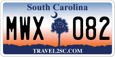SC license plate MWX082