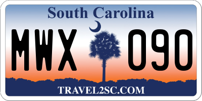 SC license plate MWX090