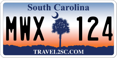 SC license plate MWX124