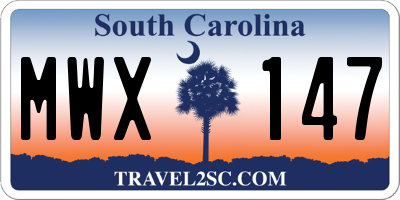SC license plate MWX147
