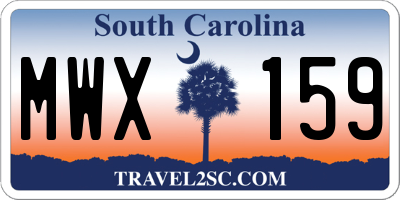 SC license plate MWX159