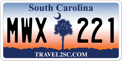 SC license plate MWX221