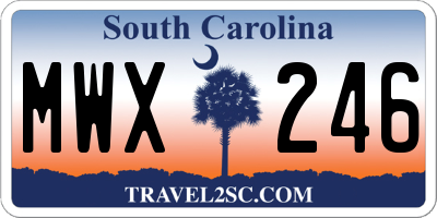 SC license plate MWX246