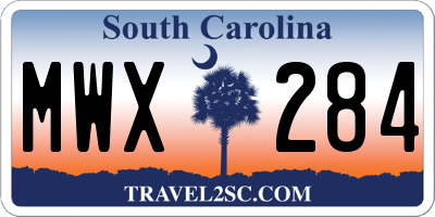 SC license plate MWX284