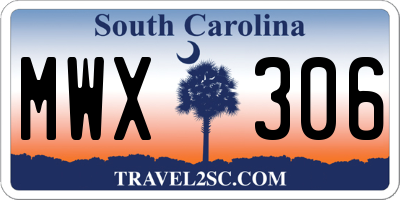 SC license plate MWX306