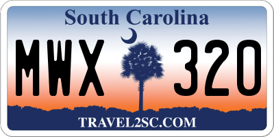 SC license plate MWX320