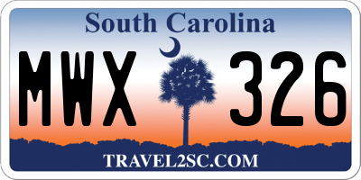 SC license plate MWX326