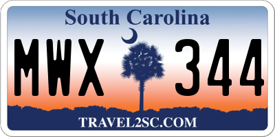 SC license plate MWX344