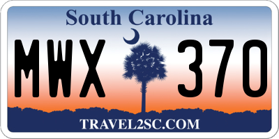SC license plate MWX370