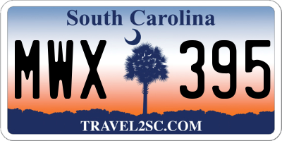 SC license plate MWX395