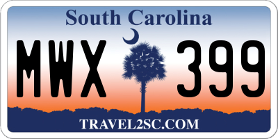 SC license plate MWX399