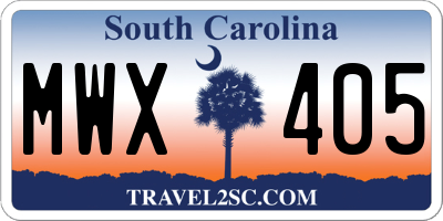 SC license plate MWX405
