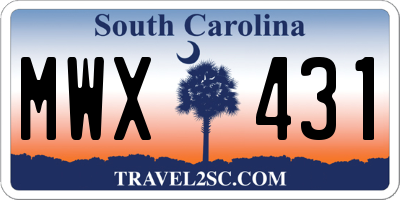 SC license plate MWX431