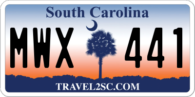 SC license plate MWX441