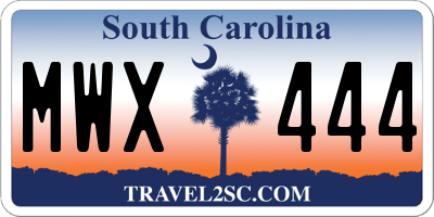 SC license plate MWX444