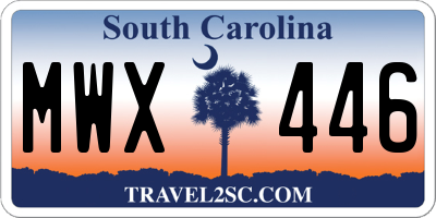 SC license plate MWX446