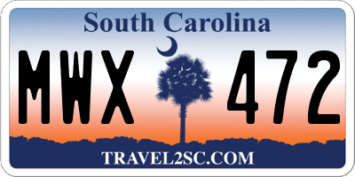 SC license plate MWX472