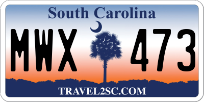 SC license plate MWX473