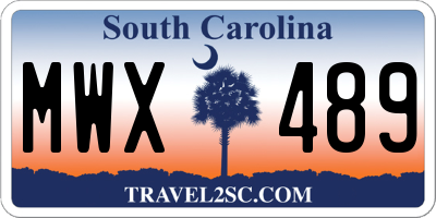 SC license plate MWX489