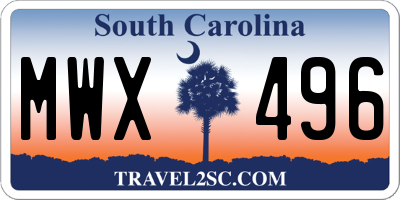 SC license plate MWX496