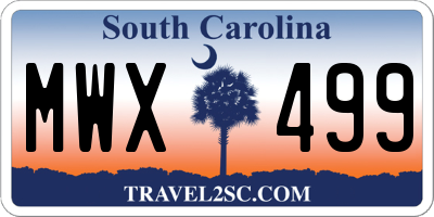 SC license plate MWX499