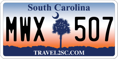 SC license plate MWX507