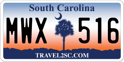 SC license plate MWX516