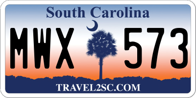 SC license plate MWX573