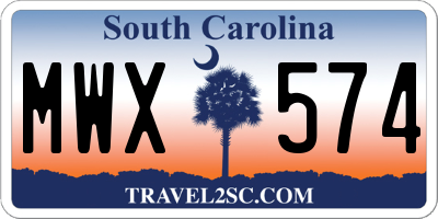 SC license plate MWX574