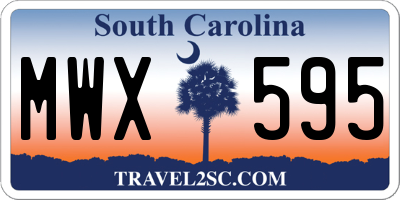 SC license plate MWX595