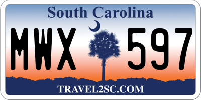 SC license plate MWX597